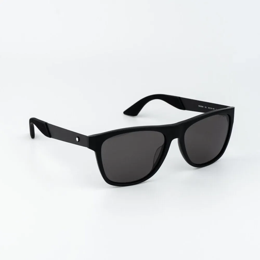 Montblanc Men Sunglasses Matte Black Grey Square MB0298S 001 NEW AUTHENTIC